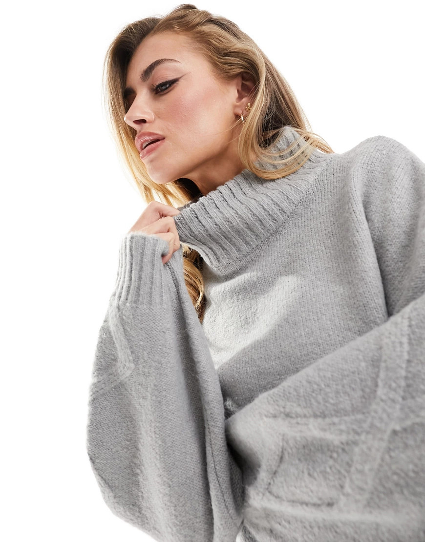 NA-KD knitted sweater with arm detail in gray | ASOS (Global)