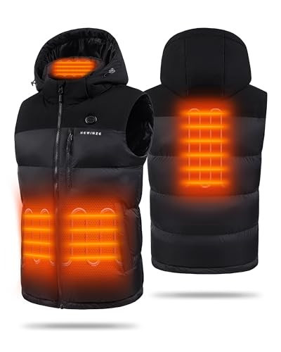 HEWINZE Men's Heated Vest with 7.4V Battery Pack, Heated Vest for Men with Detachable Hood | Amazon (US)