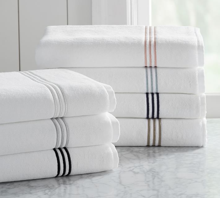 Grand Organic Cotton Embroidered Towels | Pottery Barn (US)