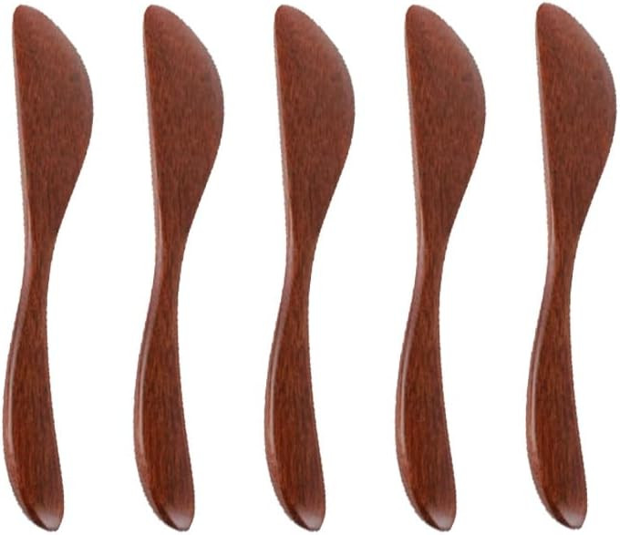 5 Pcs 5.9 Inch Wooden Butter Knife Jelly Cheese Jam Sandwich Condiment Spreaders for Kitchen Rest... | Amazon (US)
