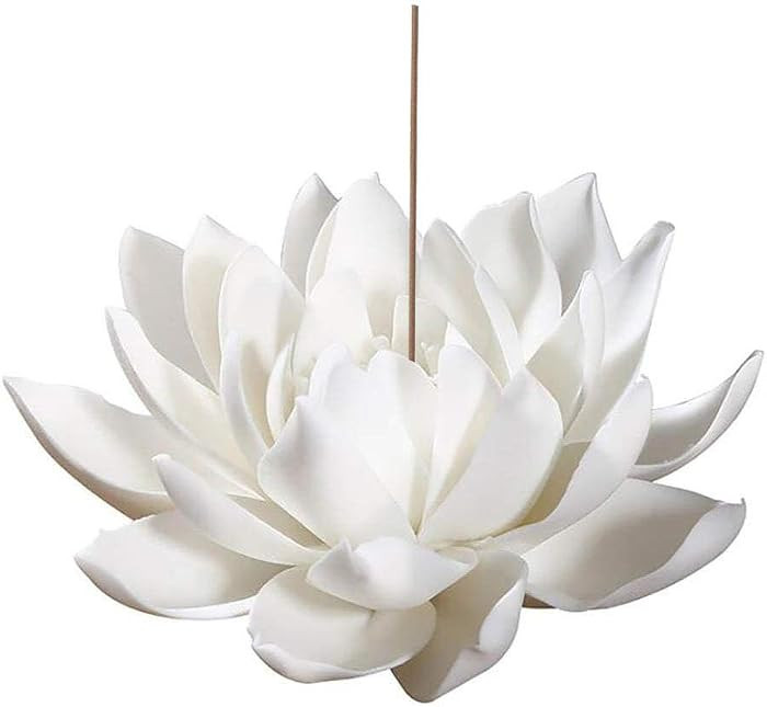Ceramic Lotus Incense Burner,Flower Insence-Stick Holder with Ash Catcher Incent Holder for Stick... | Amazon (US)