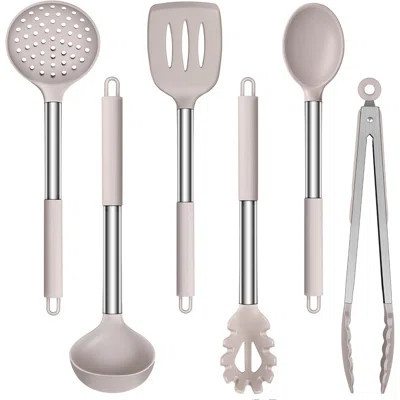 6-Piece Silicone Kitchen Utensil Set With Stainless Steel Handles, Heat Resistant And Non-Stick Cookware Safe Tools For Cooking, Baking, Mixing And St | Wayfair North America