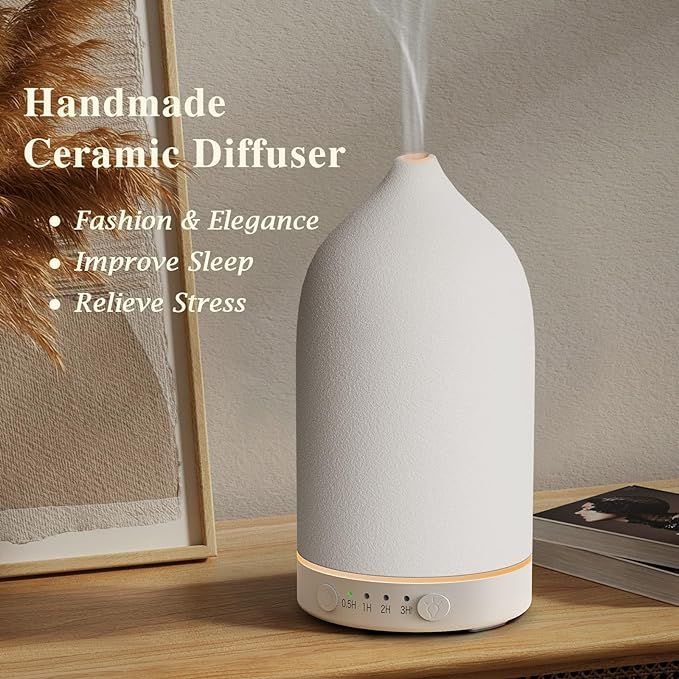 Diffuserlove Ceramic Diffuser 160ML Essential Oil Diffusers Aromatherapy Essential Oil Diffuser f... | Amazon (US)