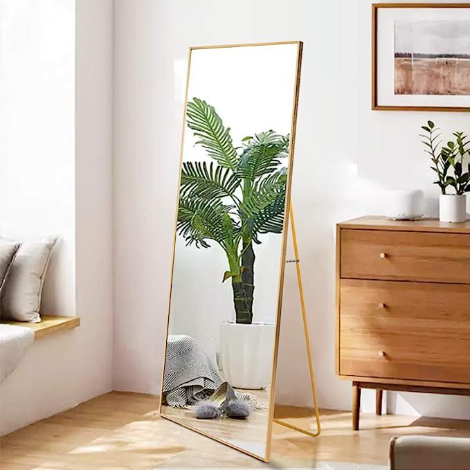 Beauty4U Full Length Mirror Hanging Standing or Leaning, Bedroom Mirror Floor Mirror Wall-Mounted... | Amazon (US)