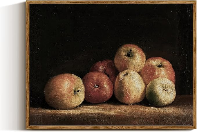 VIYYIEA Vintage Framed Apple Wall Art, Kitchen Bedroom Dining Room Fruit Art Decor, Still life of... | Amazon (US)