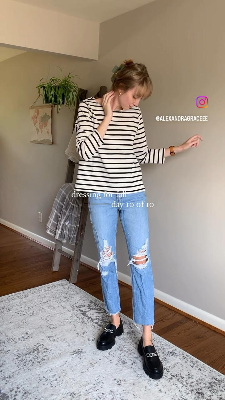 fall outfit inspo with chunky loafers, stripes and jeans 

#LTKSeasonal #LTKshoecrush #LTKstyletip