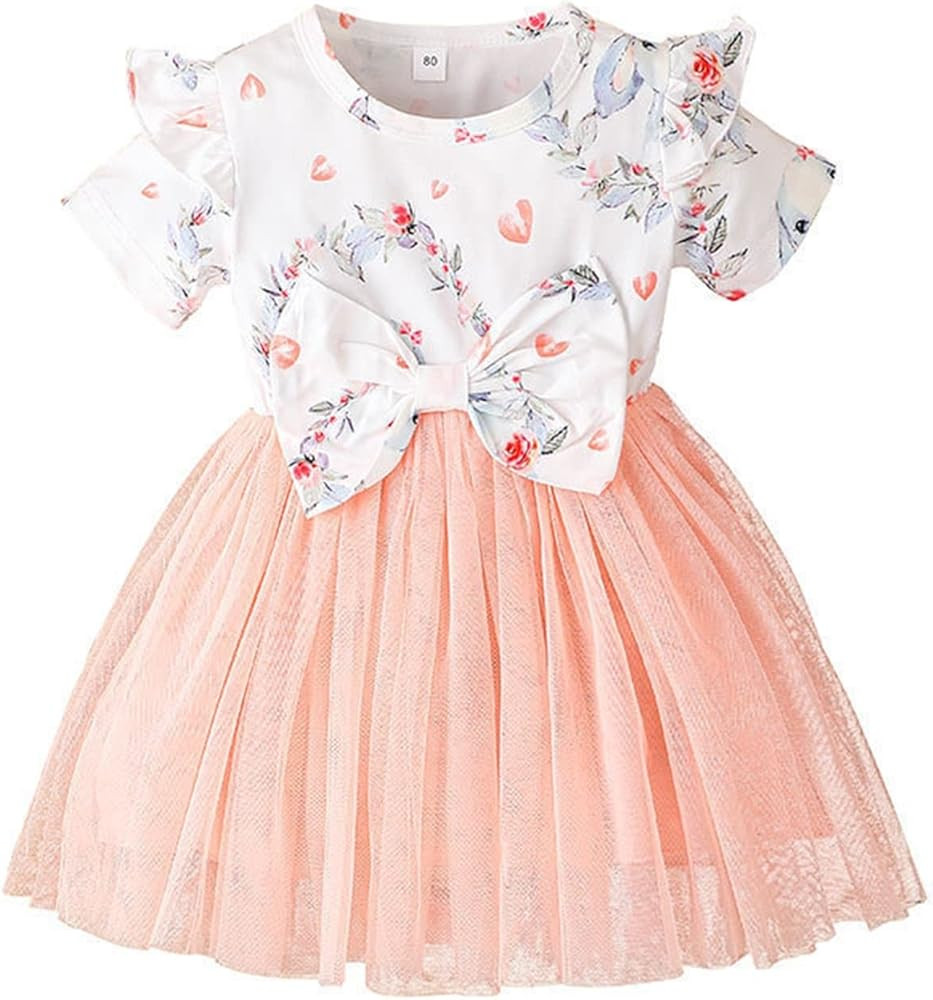 Kids Toddler Baby Girl Easter Outfits Bunny Sleeveless Dress Lace Tutu Skirt One Piece Mesh Summer P | Amazon (US)