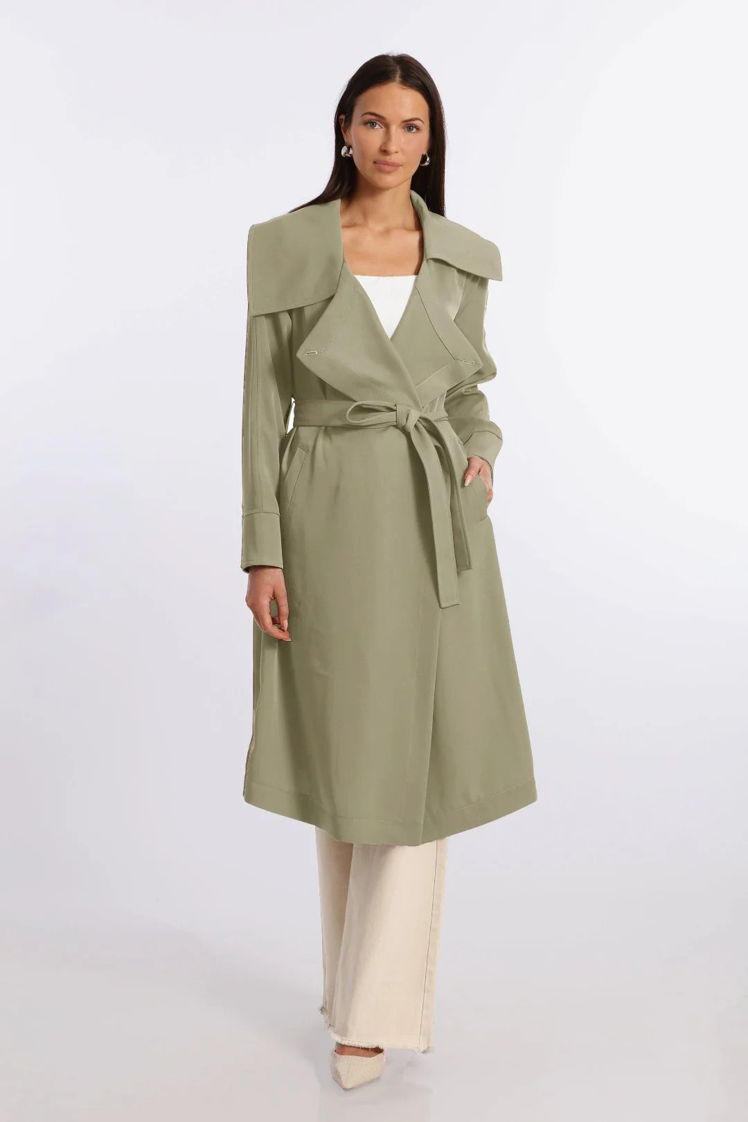 Belted Drape Trench Coat | Avec Les Files