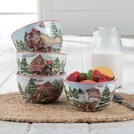 Homestead Christmas Bowl Set of 4 | Rod's Western Palace/ Country Grace