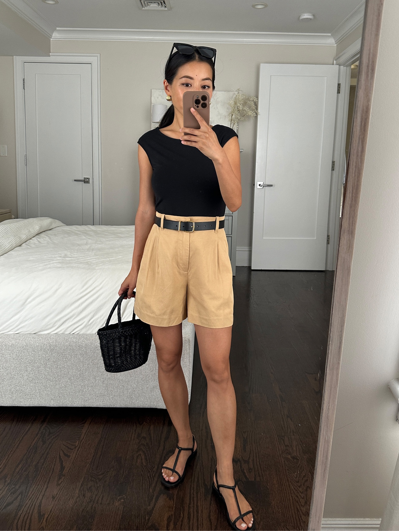 Classic elevated top + longer length, tailored shorts. I’m 5 feet tall for length reference 

• Cap sleeve boatneck tee xxs - great better than basic top. Cotton / tencel modal blend is good quality, soft and smoothing, Slightly thicker weight. flattering neck and shoulder line, easy to tuck in. 

• Harlow shorts 00 - tencel cotton linen blend. Feels like a similar material and cut as the popular Harlow pants, tho fits me a little better in the waist than Harlow pants in the same size. 

These are a mid to longer length short. 

• Madewell sandals 5.5. Love these. Runs a little narrow across the front toes

•Madewell belt xxs. A versatile staple black and gold belt

@madewell #madewellpartner #ad #madewell

#LTKSeasonal