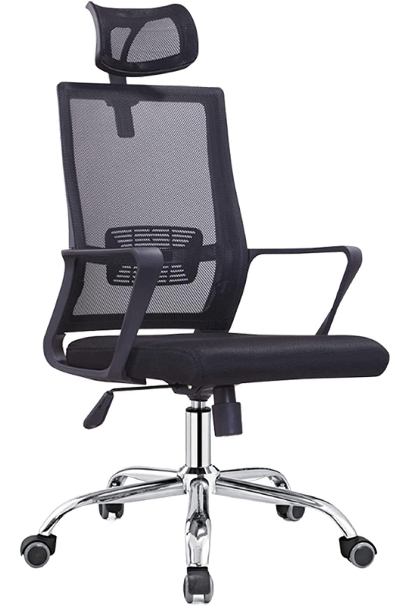 Cadeira de Escritório Presidente Tela Apoio de Cabeça com relax e base cromada - Qualiflex Móveis