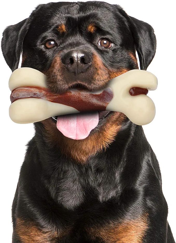 Indestructible Dog Chew Toys for Aggressive Chewers, Tikaton Beef Flavor Durable Dog Teething Che... | Amazon (US)