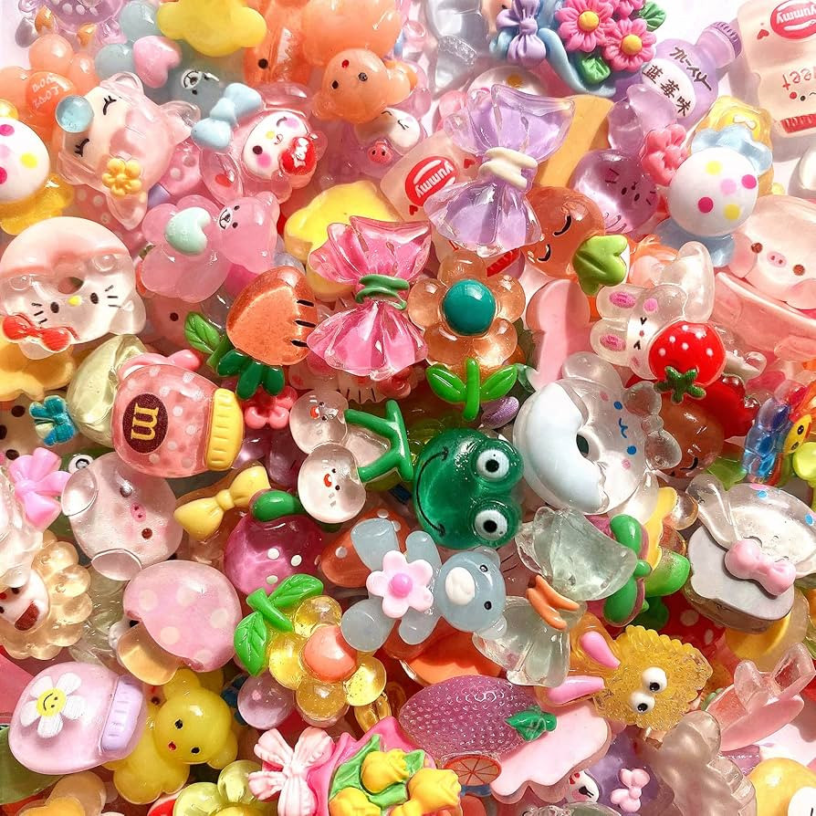 120 Pcs Random Slime Charms Bulk DIY Craft Making Resin Making Kit, Resin Flat Back Slime Making ... | Amazon (US)
