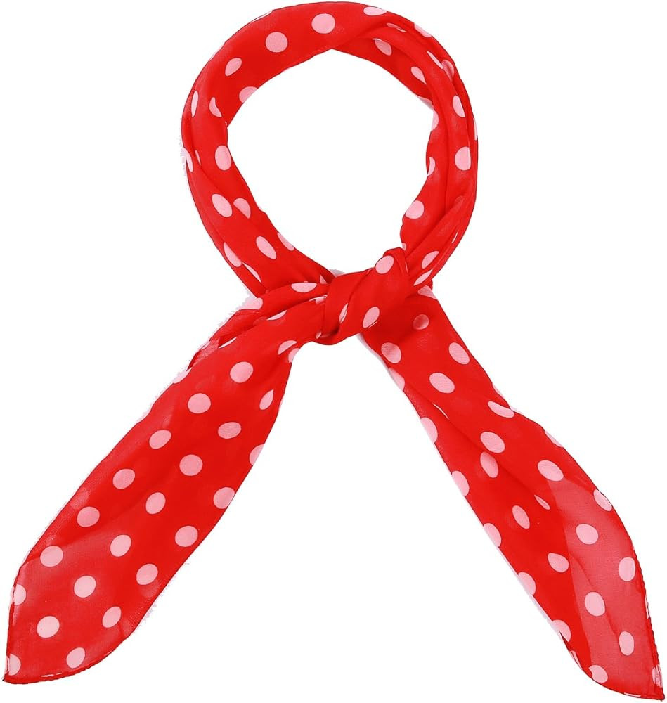 MissShorthair 50s Chiffon Scarf Sheer Square Neck Head Scarf for Women | Amazon (US)