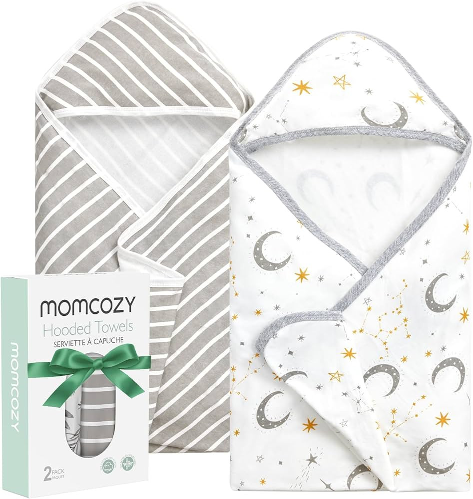 Momcozy Baby Hooded Towel, 2 Pack Cotton Bath Towel for Boy or Girl, Super Soft Baby Towel with O... | Amazon (US)