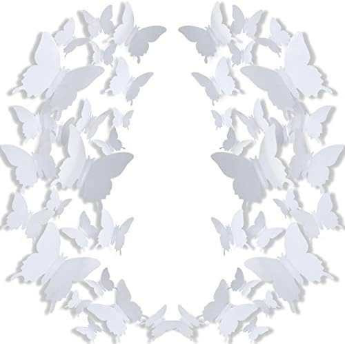 120 Pieces 3D Butterfly Wall Stickers 3 Sizes Removable Butterfly Mural Decals for Baby Kids Room We | Amazon (US)