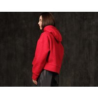 Textured Wool Blend Cropped Hoodie - 3 Colours Winter Pullover, Deep Hood, Crop Form | Etsy (US)