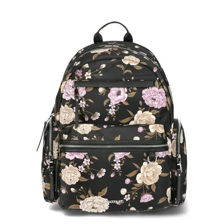 Madden NYC 18.5" Women's Dome Backpack with Front Pocket and Removable Pouch, Dark Floral | Walmart (US)