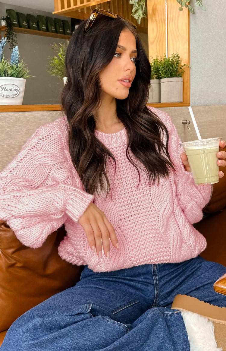Everlea Pink Cable Knit Sweater | Beginning Boutique (AU)