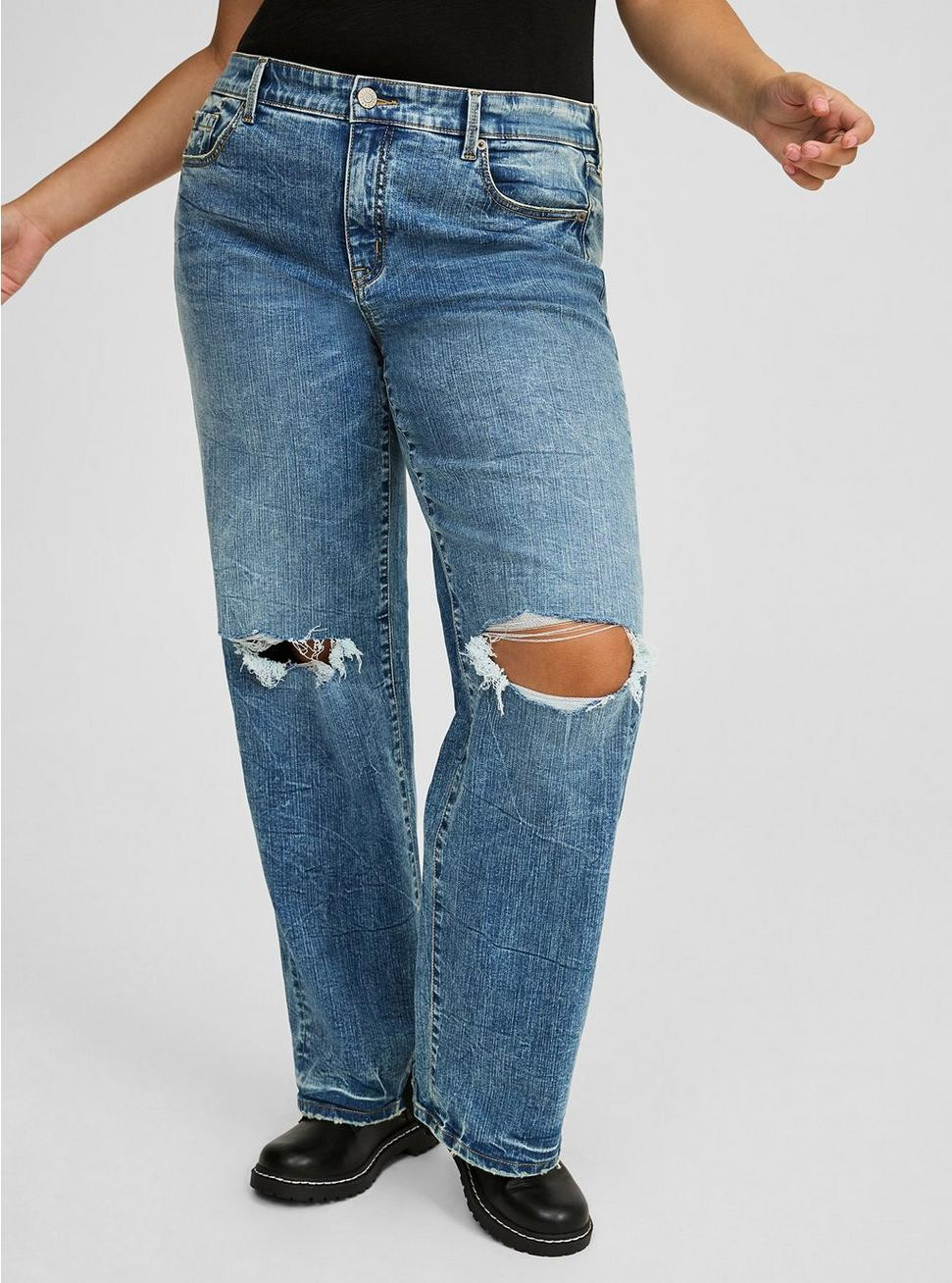 Perfect Wide Leg Vintage Stretch Mid-Rise Jean | Torrid (US & Canada)