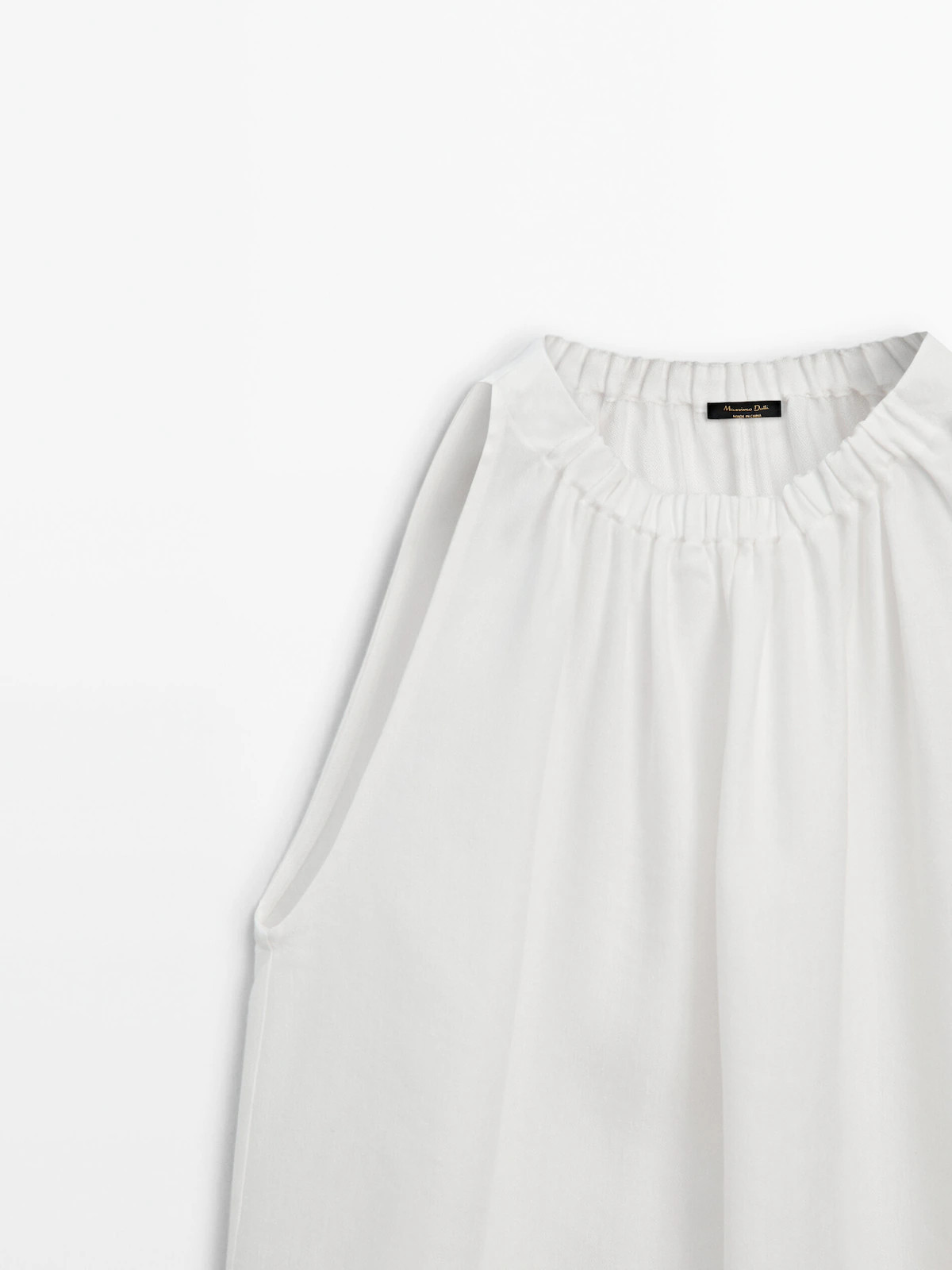 Pleated halter top with elasticated hem | Massimo Dutti UK