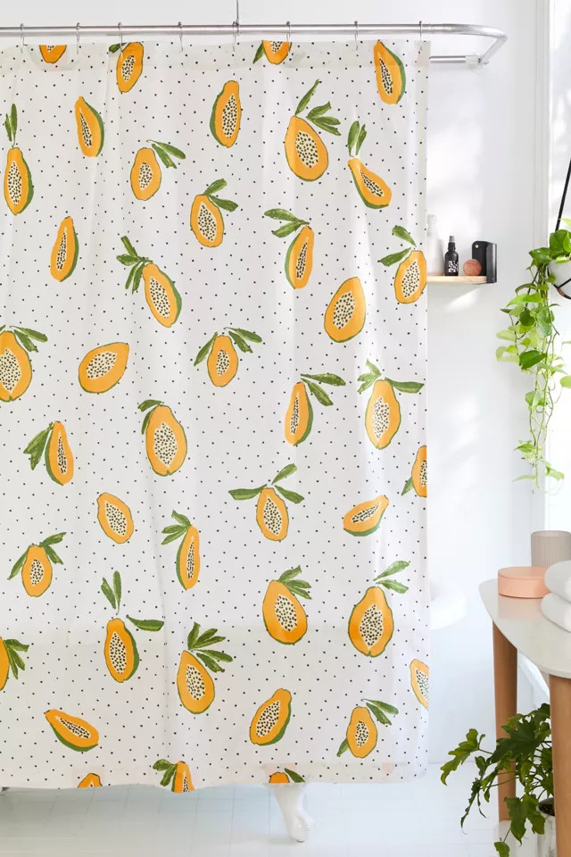 Allover Fruits Patterned Shower Curtain | Urban Outfitters (US and RoW)