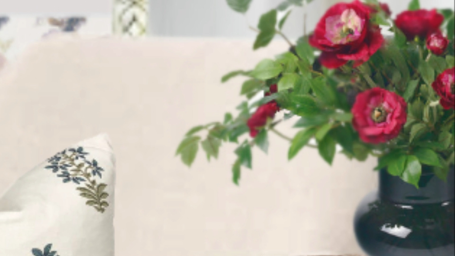 This vignette we designed features a relaxing yet elegant chaise by Amber Levis for Four Hands. We elevate the traditional red and green Christmas palette with a more quiet version—- a large portion of winter white with a pop of red from wreath bow and rose arrangement.  The blue from the wallpaper, pillow  and the area rug is soothing. The  marble side table brings in a touch of holiday glam. The blue soft to touch handknotted rug anchors the space with coziness. #chaise #holidaydecor

#LTKGiftGuide #LTKHoliday #LTKHome