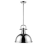 Golden Lighting 3604-L CH Duncan Pendant, Chrome with Chrome Shade | Amazon (US)