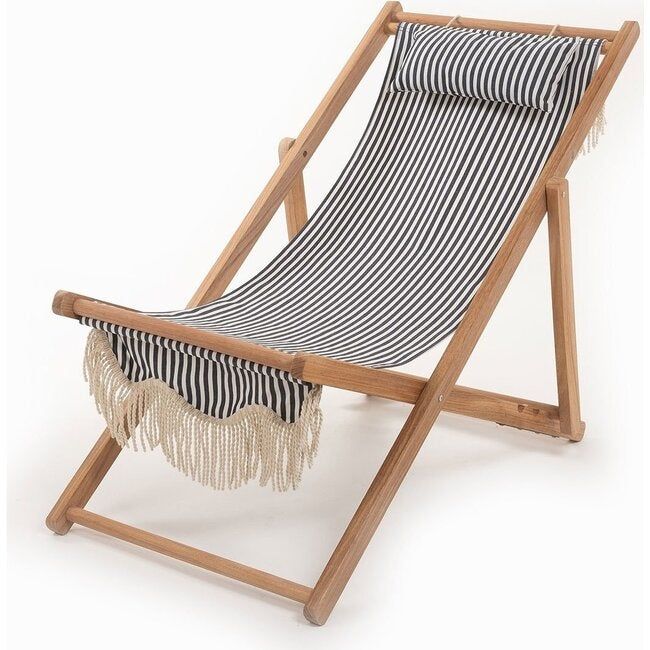 Business & Pleasure Co. | Premium Sling Chair, Lauren's Navy Blue Stripe | Maisonette | Maisonette