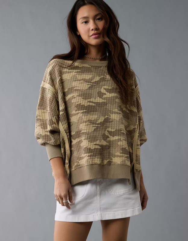 AE Big Hug Waffle Sweatshirt | American Eagle Outfitters (US & CA)