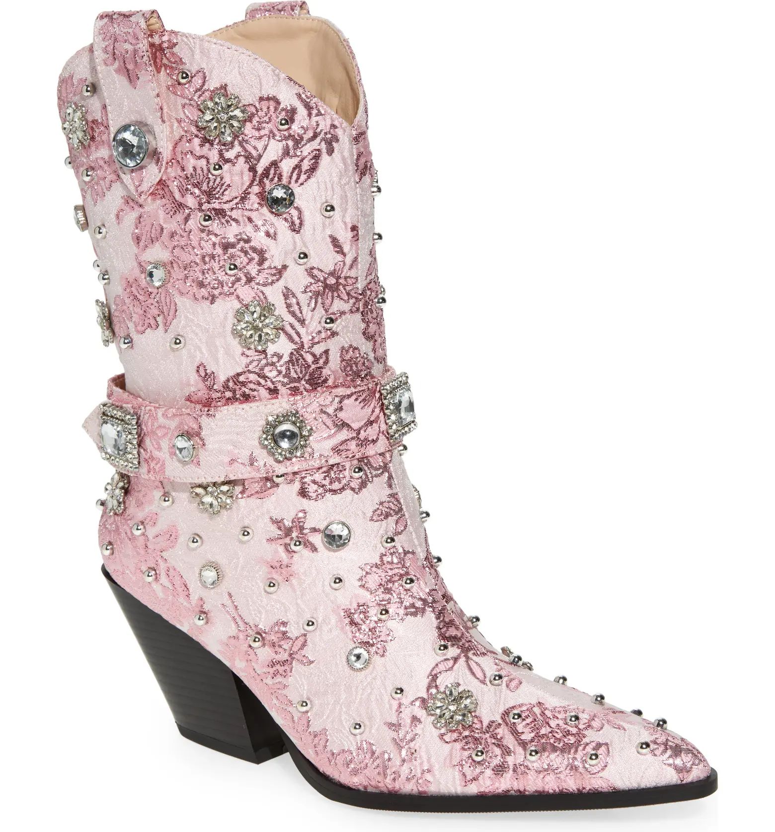 AZALEA WANG Diligent Floral Embellished Cowboy Boot | Nordstrom | Nordstrom