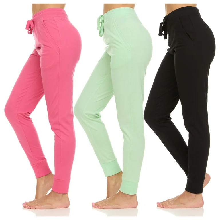 Womens Running Workout Fleece Joggers Sweatpants with Pockets and Ealstic Cuff, Pack of 3 Up to X... | Walmart (US)