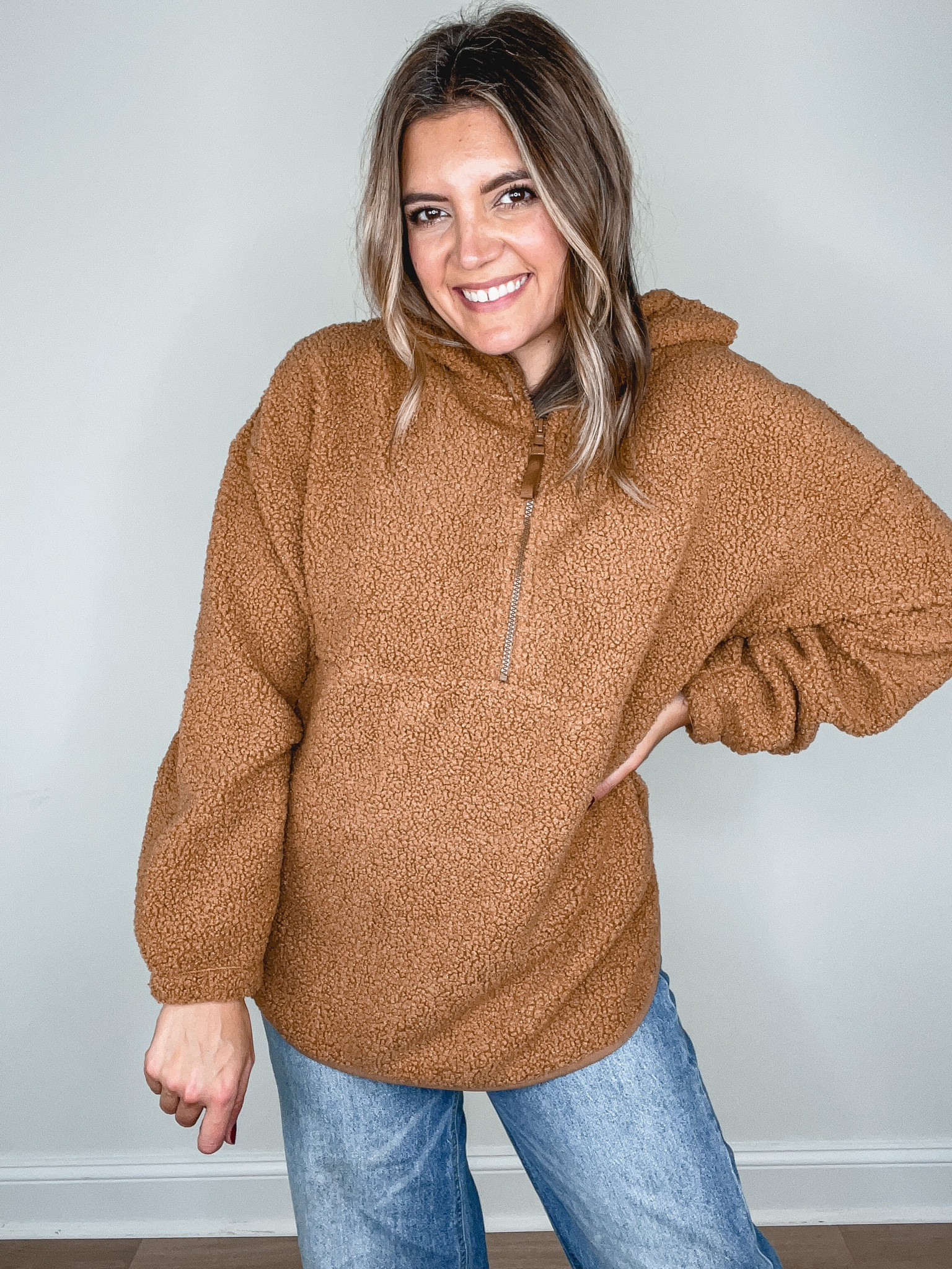 Cozy Sherpa Half-Zip Tunic Hoodie … curated on LTK