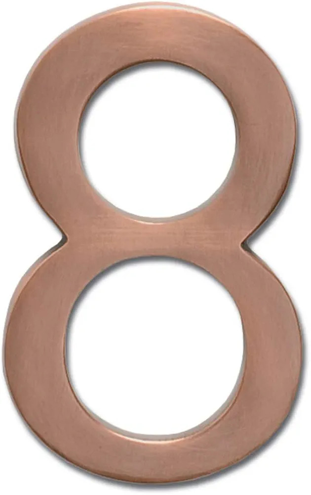 Architectural Mailboxes 3582AC-8 4 inch Solid Brass Floating House Number, 8, Antique Copper | Amazon (US)