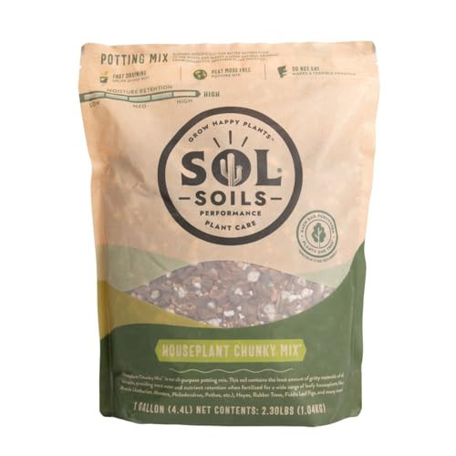 Sol Soils Chunky Houseplant Mix - Fast Draining Soil for Indoor Plants with Coco Coir Chips, Perlite, & Pumice, 1 Gallon | Amazon (US)