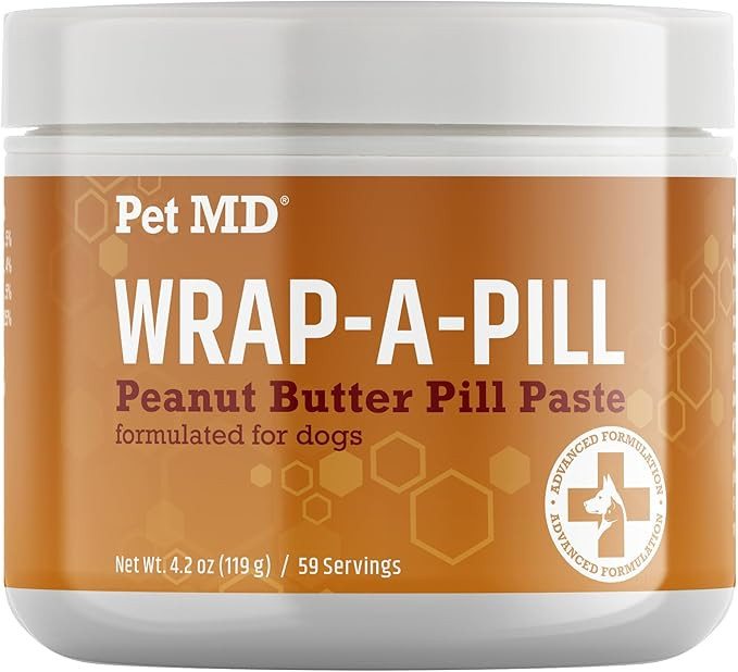 Pet MD Wrap A Pill Peanut Butter Flavored Pill Paste for Dogs - Make a Pocket to Hide Pills and M... | Amazon (US)