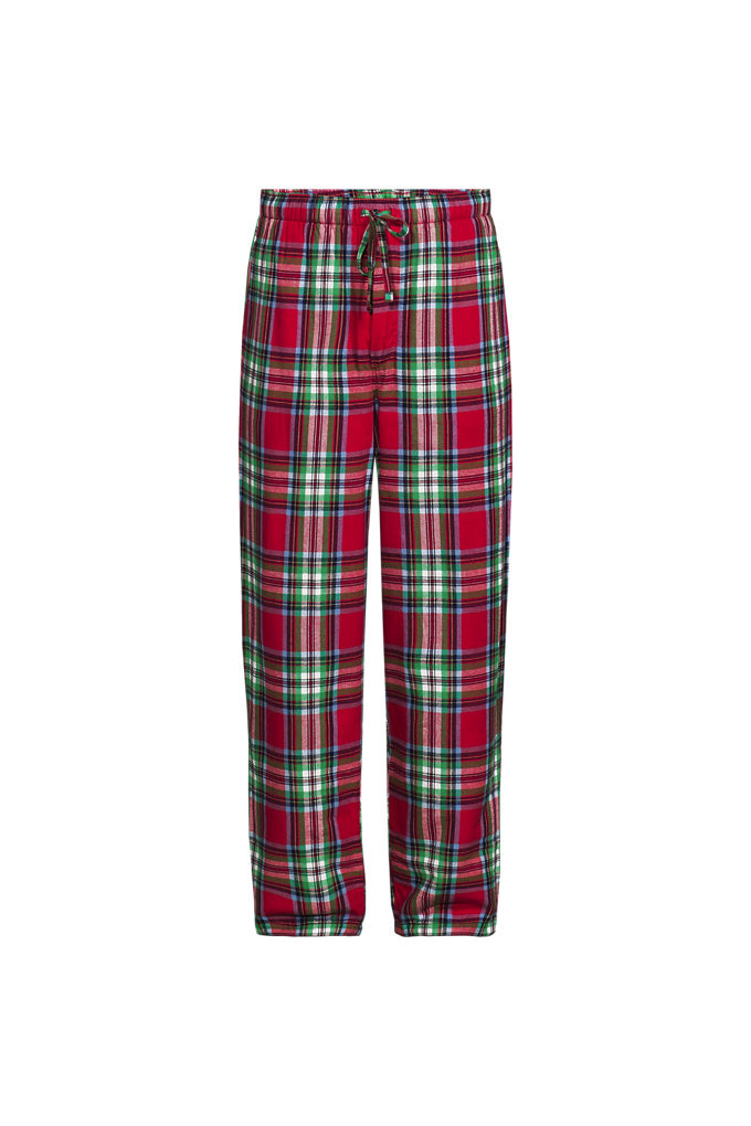 Men's Tall Sherpa Fleece Lined Flannel Pajama Pant - Lands' End - Red - M | Lands' End (US)