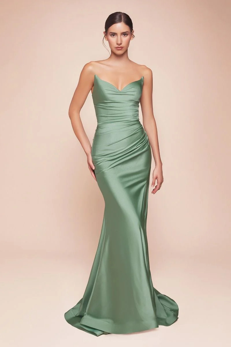 Ava Gown in Dark Sage | Elegant Evening Dresses – Lady Black Tie Collection | Lady Black Tie