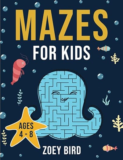 Mazes for Kids: Maze Activity Book for Ages 4 – 8 (Puzzle Books for Kids) | Amazon (US)