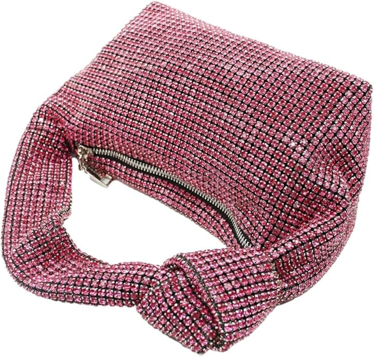 UMREN Bling Full Glitter Knotted Handbag for Women Crystal Rhinestone Hobo Dumpling Bag Diamond E... | Amazon (US)