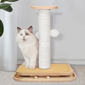 PLUROOF Cat Scratching Post, Cat Post for Indoor Cats, 18" Cat Scratcher with Stable Rubber Wood ... | Amazon (US)