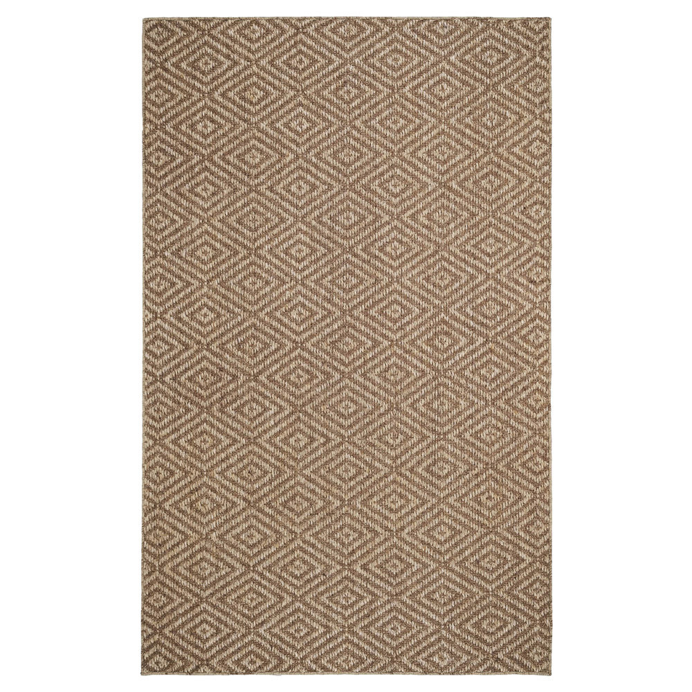 Fibreworks Elliot Coastal Beach Coffee Sisal Diamond Patterned Rug - 8'x10' | Kathy Kuo Home