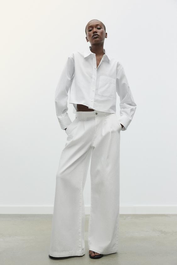 POPLIN CROPPED TOP | Zara US