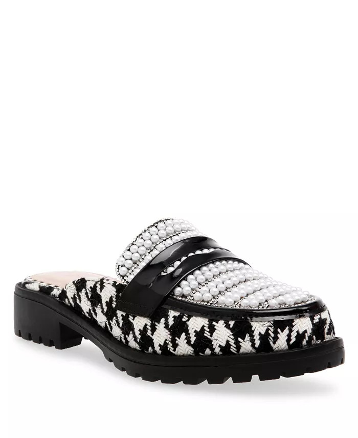 Women's Ronin Plaid and Rhinestone Embellished Mule Loafer | Macy's