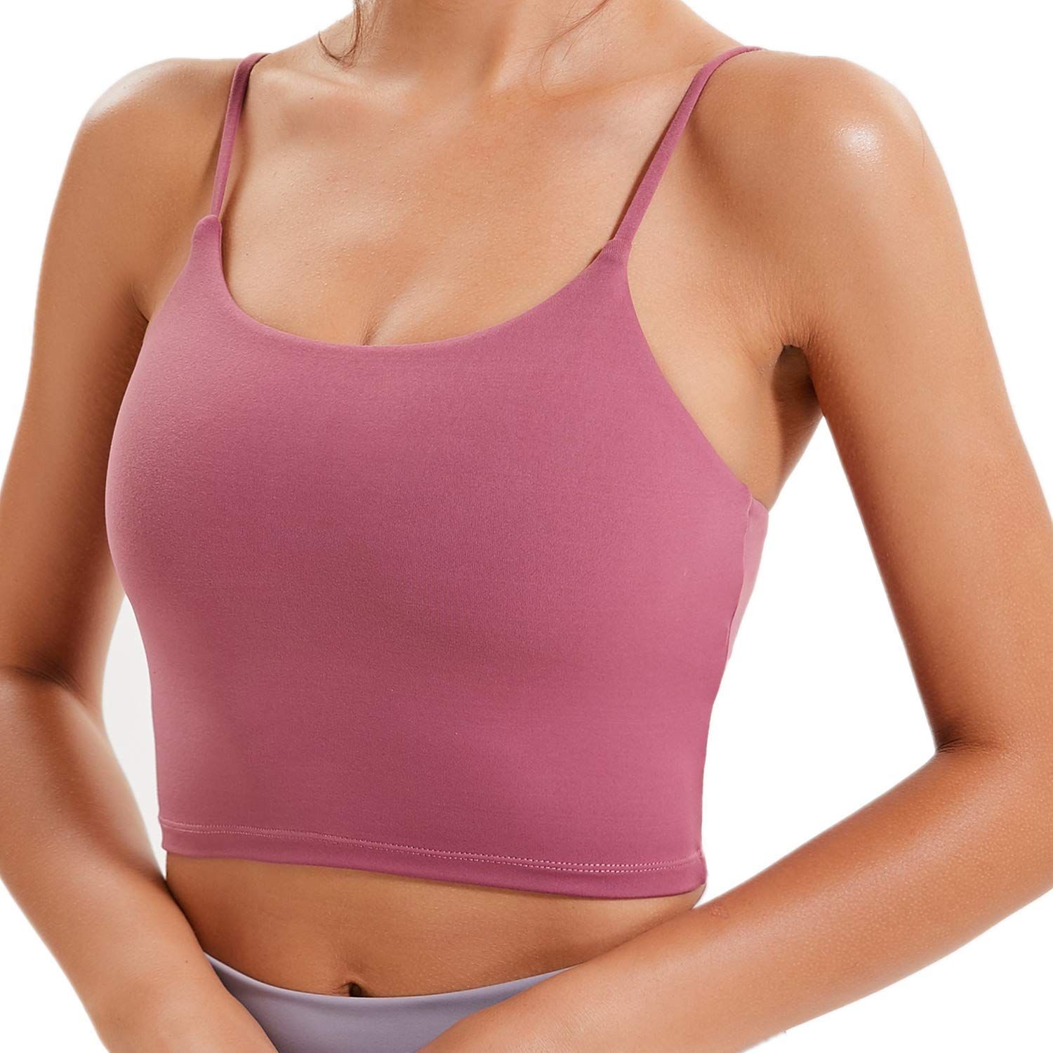 Women Padded Sports Bra Fitness Workout Running Shirts Yoga Tank Top | Amazon (US)