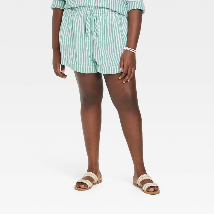 Women's Mid-Rise Linen Pull-On Shorts - Universal Thread™ | Target