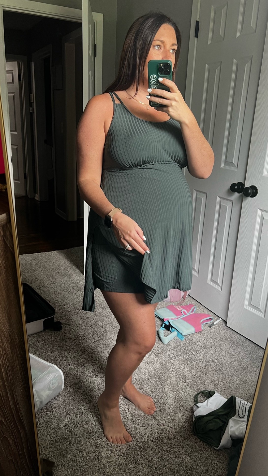 😍 full coverage maternity swimsuit dress with shorts underneath!

#LTKBump #LTKTravel #LTKSwim