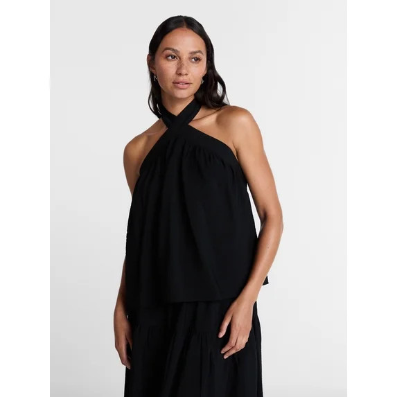 Time and Tru Women's Textured Halter Top, Sizes XS-XXXL | Walmart (US)