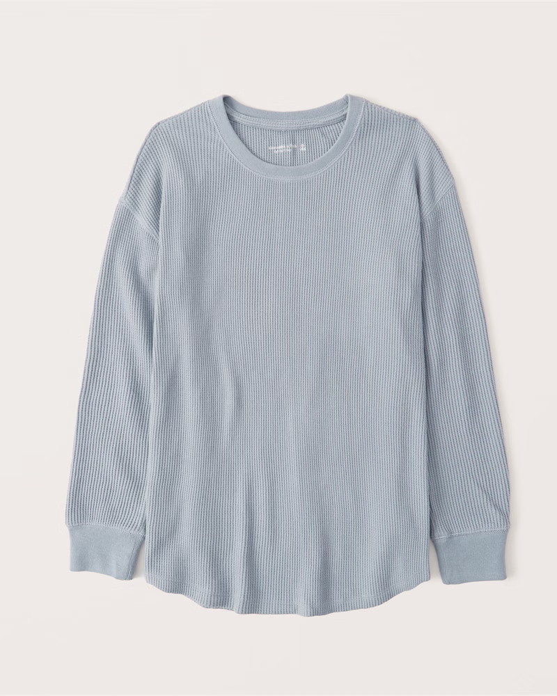 Long-Sleeve Waffle Crew Tee | Abercrombie & Fitch (US)