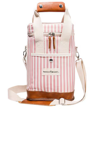 business & pleasure co. Wine Cooler Tote Bag in Laurens Pink Stripe from Revolve.com | Revolve Clothing (Global)